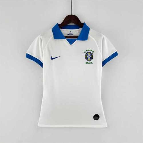 Retro Jersey Women 2019 Brazil Away White Soccer Jersey Girl Vintage Brasil Camisetas de Futbol