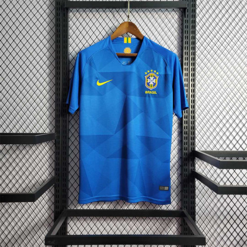 Retro Jersey 2018 Brazil Away Blue Soccer Jersey Vintage Brasil Camisetas de Futbol
