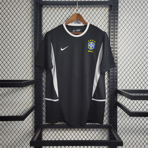 Retro Jersey 2002 Brazil Black Goalkeeper Soccer Jersey Vintage Brasil Camisetas de Futbol