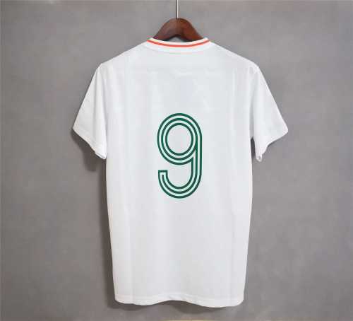 Retro Jersey 1990 Ireland 9 Away White Soccer Jersey Vintage Football Shirt