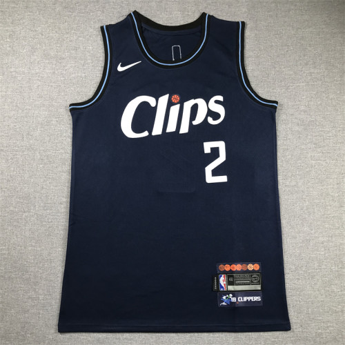 2024 City Edition Los Angeles Clippers 2 LEONARD Dark Blue NBA Jersey Basketball Shirt