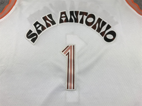 2024 City Editon San Antonio Spurs 1 WEMBANYAMA White NBA Jersey Basketball Shirt