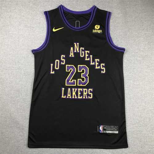 2024 City Edition Los Angeles Lakers 23 JAMES Black NBA Jersey Basketball Shirt