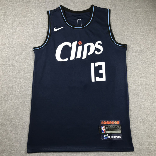 2024 City Edition Los Angeles Clippers 13 GEORGE Dark Blue NBA Jersey Basketball Shirt