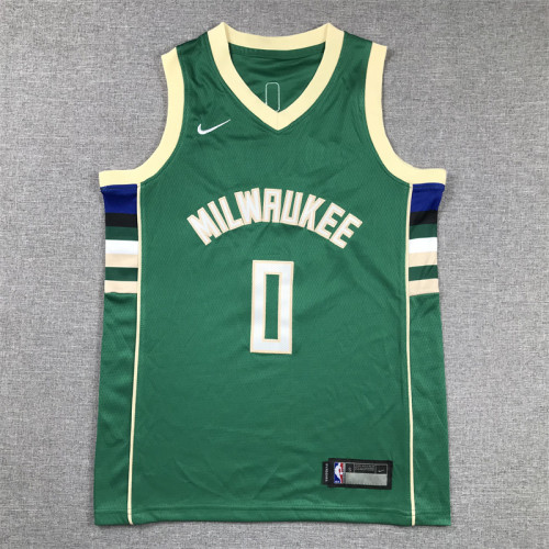 Youth Milwaukee Bucks 0 LILLARD Green NBA Shirt Child Basketball Jersey