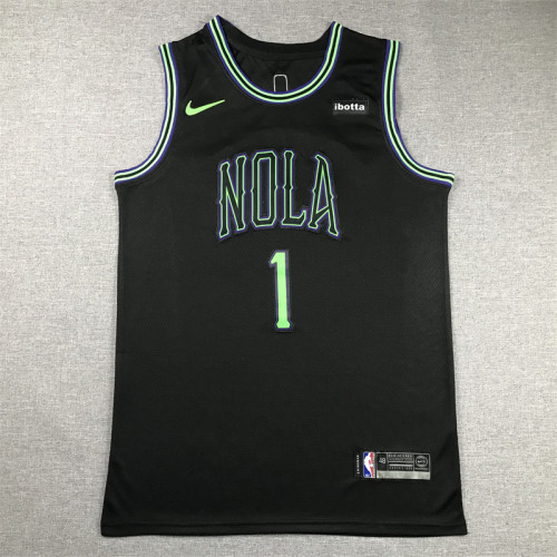 2024 City Edition New Orleans Pelicans 1 WILLIAMSON Black NBA Jersey Basketball Shirt
