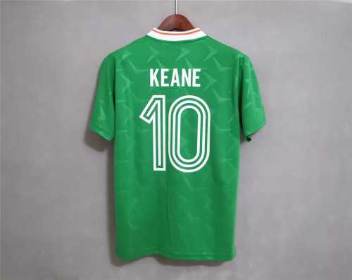 Retro Jersey 1990 Ireland KEANE 10 Home Soccer Jersey Vintage Football Shirt