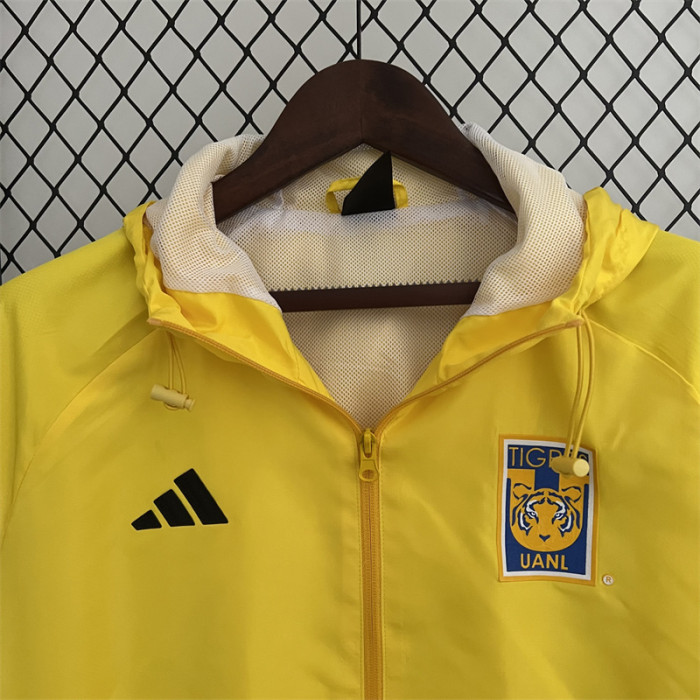 2023-2024 Tigres UANL Yellow Soccer Windbreaker Jacket