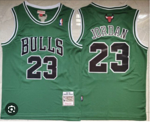 Mitchell&ness Chicago Bulls 23 JORDAN Green NBA Jersey