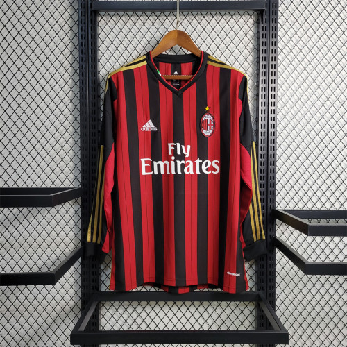 Retro Jersey Long Sleeve 2013-2014 AC Milan Home Soccer Jersey