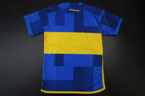 with Sponor Logo Player Version 2023-2024 Boca Juniors Home Soccer Jersey
