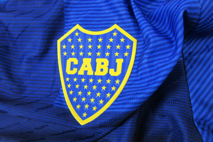 with Sponor Logo Player Version 2023-2024 Boca Juniors Home Soccer Jersey