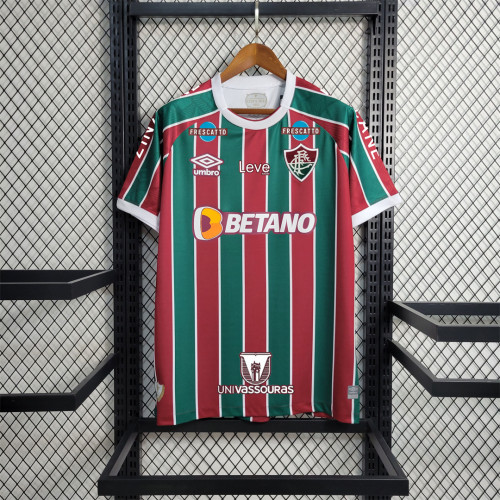 with All Sponor Logos Fans Version 2023-2024 Fluminense Home Soccer Jersey