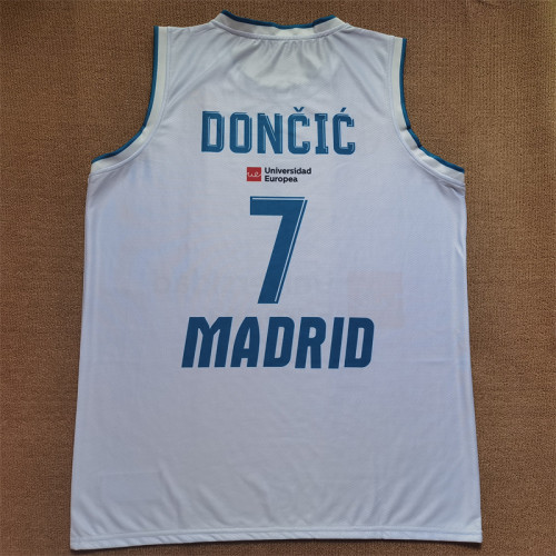 2017-2018 Real Madrid 7 DONCIC White Basketball Vest