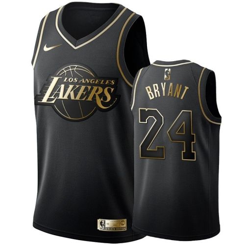 Los Angeles Lakers 24 KOBE Bryant Black/Gold NBA Jersey Basketball Shirt