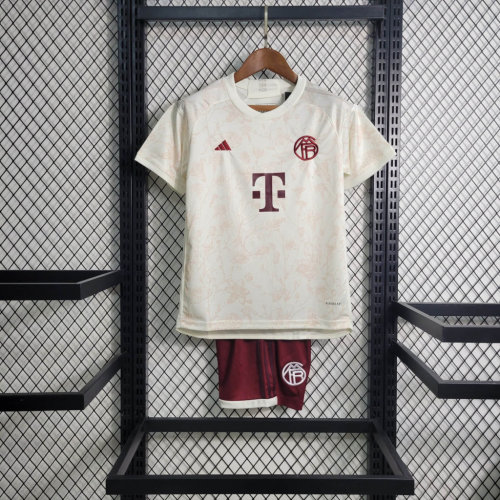 Youth Uniform Kids Kit 2023-2024 Bayern Munich Third Away Soccer Jersey Shorts