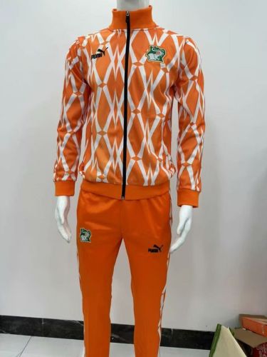 2023-2024 Ivory Coast Orange Soccer Training Jacket and Pants