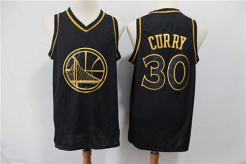 Golden State Warriors 30 CURRY Black/Gold NBA Jersey Basketball Shirt