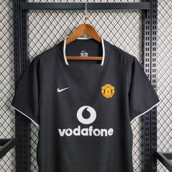 Retro Jersey 2003-2004 Manchester United Away Black Soccer Jersey Man U Vintage Football Shirt