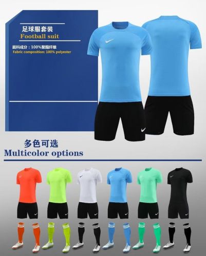 766 DIY Soccer Training Uniforms Blank Soccer Jersey Shorts Custom Football Shirt Shorts