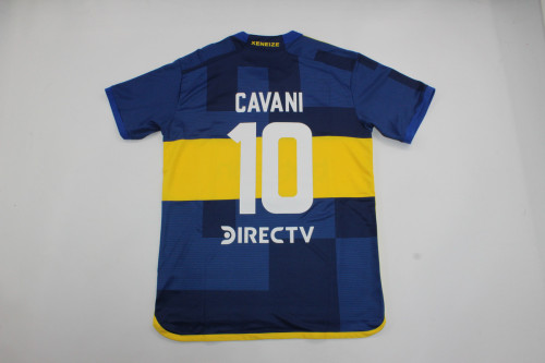 with Front Lettering+Patch Fan Version 2023-2024 Boca Juniors CAVANI 10 Libertadores Final Home Soccer Jersey