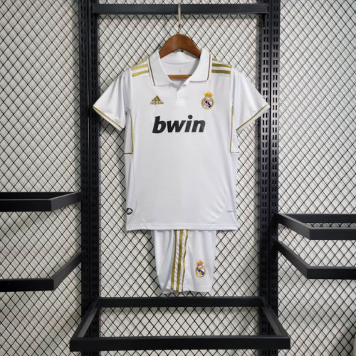 Retro Youth Uniform 2011-2012 Real Madrid Home Soccer Jersey Shorts