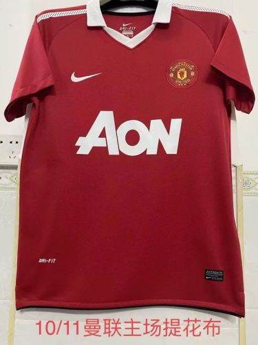 Special Material Man U Retro Shirt 2010-2011 Manchester United Home Football Shirt Man United Vintage Soccer Jersey