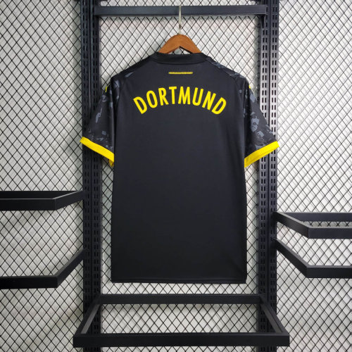 BVB Football Shirt Fans Version 2023-2024 Borussia Dortmund Away Black Soccer Jersey