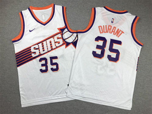 Youth Classic Phoenix Suns 35 DURANT White NBA Jersey Child Basketball Shirt