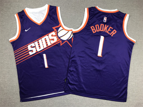 Youth Classic Phoenix Suns 35 DURANT Purple NBA Jersey Child Basketball Shirt