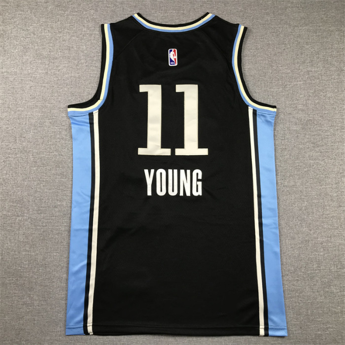 2024 City Edition Atlanta Hawks 11 YOUNG Black NBA Jersey Basketball Shirt