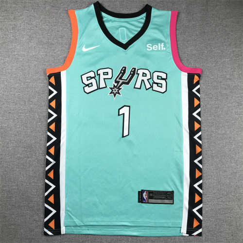 2024 City Editon San Antonio Spurs 1 WEMBANYAMA Green NBA Jersey Basketball Shirt