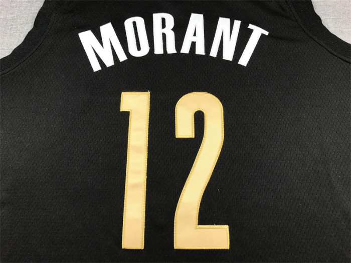 2024 City Edition Memphis Grizzlies 12 MORANT Black NBA Jersey Basketball Shirt