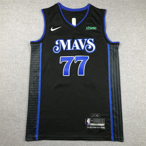 2024 City Edition Dallas Mavericks 77 DONCIC Black NBA Jersey