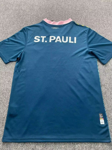 Fan Version 2023-2024 St. Pauli Third Away Blue Soccer Jersey