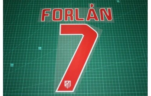 Forlan 7 Lettering for Atletico Madrid Jersey