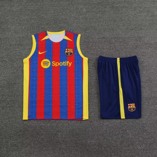 Adult Uniform 2023-2024 Barcelona Red/Blue/Yellow Soccer Training Vest and Shorts