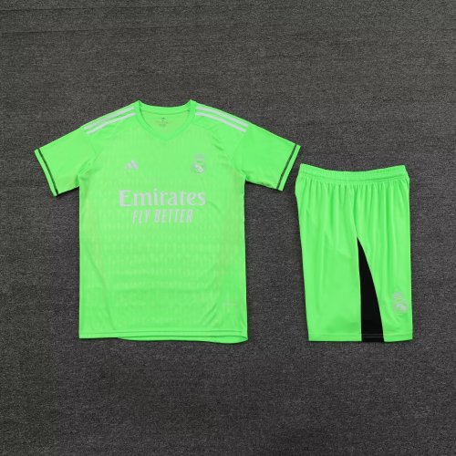 Adult Uniform Real Camisetas de Futbol Fan Version 2023-2024 Real Madrid Green Goalkeeper Soccer Jersey Shorts