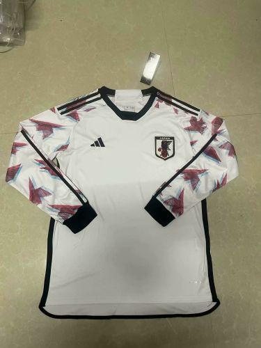 Long Sleeve Retro Jersey 2022 Japan Away White Soccer Jersey Vintage Football Shirt