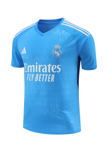 Real Camisetas de Futbol Fan Version 2023-2024 Real Madrid Blue Goalkeeper Soccer Jersey