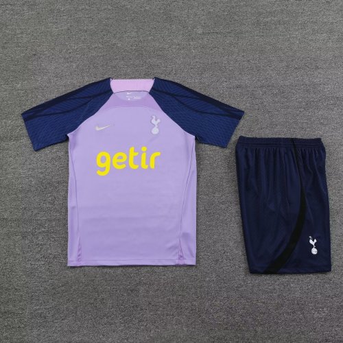 Adult Uniform 2023-2024 Tottenham Hotspur Purple/Dark Blue Soccer Training Jersey and Shorts Football Kits