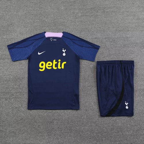 Adult Uniform 2023-2024 Tottenham Hotspur Dark Blue Soccer Training Jersey and Shorts Football Kits