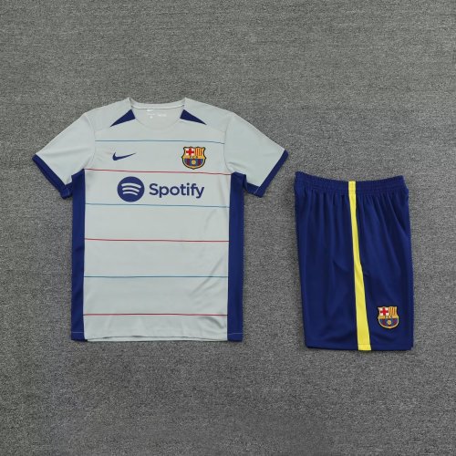 Adult Uniform 2023-2024 Barcelona Grey/Borland Soccer Training Jersey and Shorts Football Kits