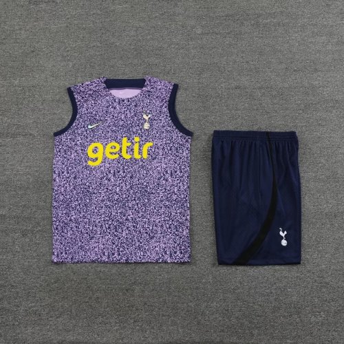 Adult Uniform 2023-2024 Tottenham Hotspur Purple Soccer Training Vest and Shorts