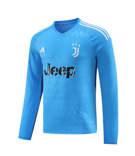 Long Sleeve 2023-2024 Juventus Blue Goalkeeper Soccer Jersey