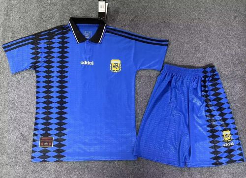 Retro Adult Uniform 1994 Argentina Home Soccer Jersey Shorts Vintage Football Kit