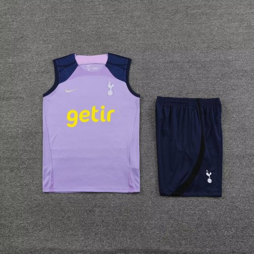 Adult Uniform 2023-2024 Tottenham Hotspur Purple/Dark Blue Soccer Training Vest and Shorts
