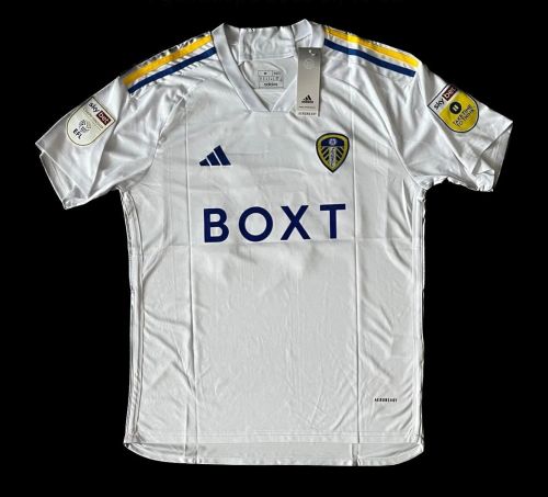 with Champions EFL Patch Fans Version 2023-2024 Leeds United Home Soccer Jersey Football Shirt