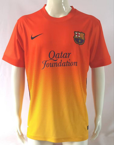Retro Shirt 2012-2013 Barcelona Away Orange Vintage Soccer Jersey