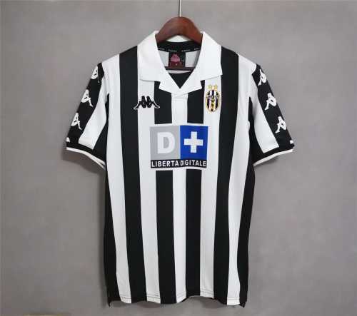 Retro Jersey 1999-2000 Juventus DEL PIERO 10 Home Black/White Soccer Jersey Vintage Football Shirt